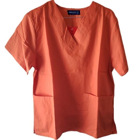 New Dagacci Orange Short Sleeve Scrub Top - Picture 1 of 3